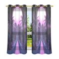 thumbnail image 6 of Yayeee Window Curtains Light Filtering 63"x52" Grommet Panel Pair Home Living Room Decor, Pink Road, 6 of 7