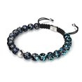 thumbnail image 1 of Pitch Black | Silver | Firefly Glass Macrame Bracelet, 1 of 5