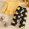 thumbnail image 6 of Gubotare Girls' Clothing Sets Toddler Baby Girl Clothes Fall Winter Outfits Sweatshirt Bottom Jeans Pants for Girls Size 6 9 Months (Yellow,6-9 Months), 6 of 7