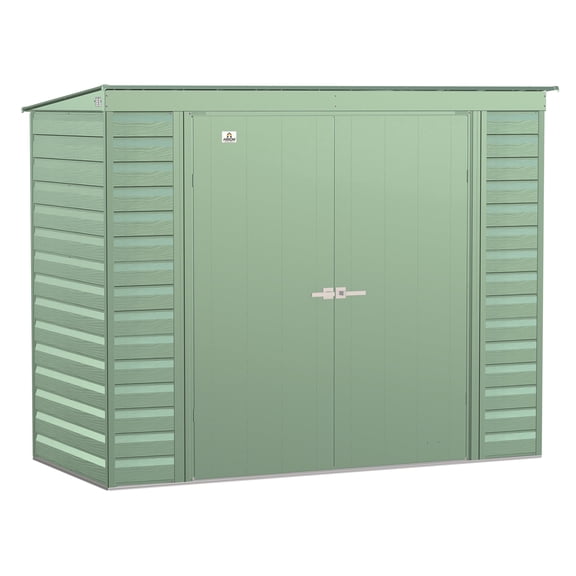 Select Steel Storage Shed Steel Storage Shed, 8X4, Sage Green