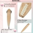 thumbnail image 2 of MY-LADY 100% Remy Real Human Hair Clip in Ponytail Extension Claw 18inch Hair Extensions Straight Hairpiece Long Straight Pony Tail Hair Hairpiece #24 Natural Blonde, 2 of 8