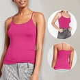 thumbnail image 5 of Tank Tops for Women Elastic Inner Layer Solid Thin Chest Pad Straps Vest Hot Pink Basic Cami Shirts M, 5 of 6