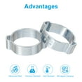 thumbnail image 4 of Uxcell Double Ear Hose Clamp, Galvanized Steel O Clip Crimp Rings for Fuel Petrol Pipe Tube Fitting Connection 22-25 mm, 4 of 7