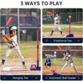 thumbnail image 3 of 3-in-1 Kids Baseball Set for Ages 3-5/5-8, Batting Tee, Stand Tee, Pitching Machine with 6 Plastic Softballs & Bat, Adjustable Height, Indoor/Outdoor Backyard Sport Games Gifts for Boys and Girls, 3 of 13