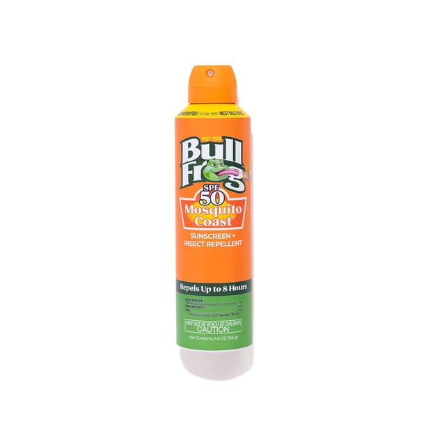 Repelente de insectos y protector solar en aerosol Bullfrog Mosquito Coast