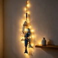 thumbnail image 2 of Wooden Fish Hanging Ornament, Coastal Beach Style Rope Decor for Home, Cafe, Restaurant, Bathroom, Ocean Theme Wall Art (LED), 2 of 8