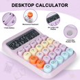 thumbnail image 4 of Mechanical Switch Calculator with Big Buttons, Calculators Desktop, 12 Digits, Large LCD Display, Desk Calculator, Cute Pink Calculators for Teachers Students Basic Office (Purple), 4 of 14