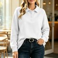 thumbnail image 7 of NominalSnug Women's Collared Sweatshirt Button Down Lightfleece Lined Loose Fit Long Sleeve Casual Pullover, 7 of 7