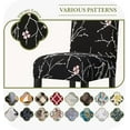 thumbnail image 5 of 4,6,8 Pc Elastic Dining Chair Covers, Spandex Dining Room Chair Covers Set of 6, 6Pc Wrinkle Resistant Parson Chair Slipcovers, Chair Covers for Dining Room Set of 4,6,8, Black Flower, 5 of 6