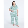 thumbnail image 2 of Joyspun Women's Dreamy Soft Collection Notch Collar Top and Capri Pants Pajama Set, 2-Piece, Sizes XS-3X, 2 of 5