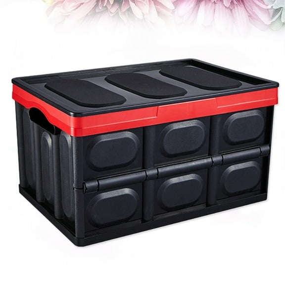OUNONA Car Trunk Foldable Organizer Car Trunk Storage Storage Box Plastic Multifunctional SUV Storage Box Size S (Black)