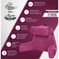 thumbnail image 3 of XXL Husband Pillow Aspen Edition - Big Reading & Bed Rest Pillow with Arms & Detach Neck Roll on Bungee Cord - Premium Memory Foam, Reversible 2 Sided Covers Micro Suede or Plush, Sliding Raspberry, 3 of 9
