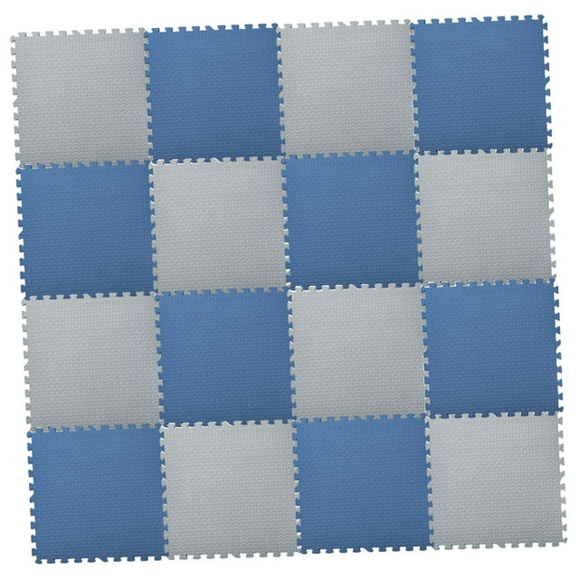 EVA Baby Puzzle Mat Interlocking Crawling Pad Educational Toys Carpet Blue Gray 16Pcs