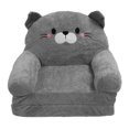 thumbnail image 1 of Plush Kids Sofa with Foldable Cushion and Armrests, Ideal for Nap, Play, Sleep or Reading, Grey, 2 Layers, 1 of 4