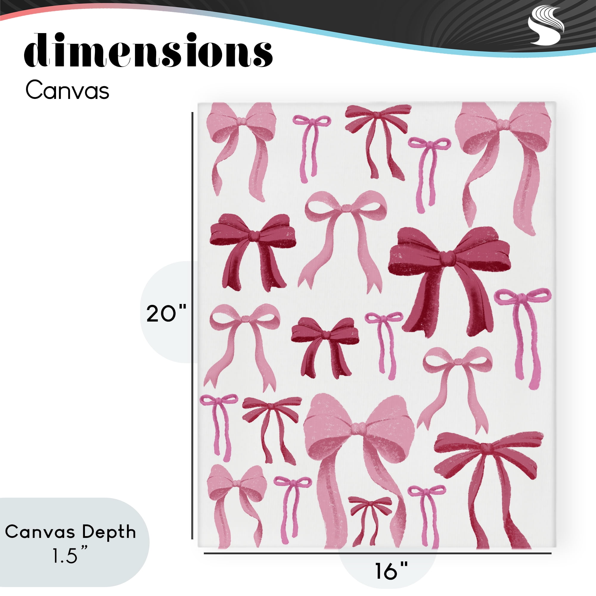 Stupell Industries Bows All Over Pink & Red Canvas Wall Art, design by Marcus Prime