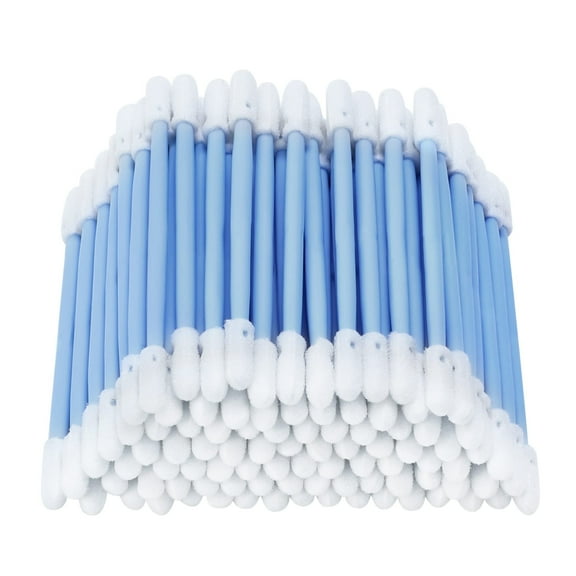 AAwipes 3" Foam Cleaning Swabs Double Ended with Round Heads [New] (100pcs, Blue, 3.2 mm Head, 76 mm Length), Double-Headed Q Tip Foam Swab Cleaning Sticks for Cleaning Tiny Grooved Areas (D7220C)