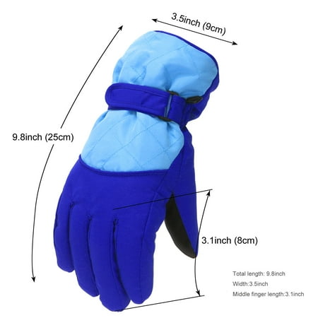 

XINSHIDE Kids Winter Gloves Snow Windproof Mittens Outdoor Sports Skiing Age 6-11 Years