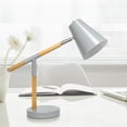 thumbnail image 4 of Simple Designs Lampe de Bureau Pivotante en Bois Mat Gris, 4 of 6