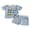 Blue, variant on BemeyourBBs Toddler Baby Boys Summer Clothes Waffle Knit 2 Piece Outfits Excavator Truck Vehicles Embroidery Short Sleeve T Shirt Tops and Pockets Shorts Set