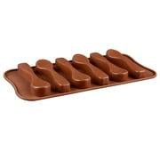 TUTUnaumb Large 6-Grid Silicone Spoon Baking Mold Chocolate Candy Jelly DIY Mold Baking Tool For Home&Kitchen Autumn Sale Convenient And Save Space-Brown