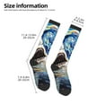 thumbnail image 4 of Haiem Vintage Starry Sky Shark Socks, Funny Novelty Crazy Design Cotton Socks Sports Socks Knee High Socks For Men, Women,1Pairs - Gift For Working Friends, 4 of 8