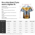 thumbnail image 5 of Bingfone Men's Short Sleeve Button Down Shirts Hawaiian Vibrant Butterfly And Sunflowers Printed Beach Shirt, 5 of 7