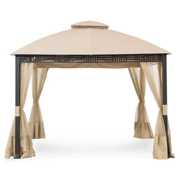 Garden Winds Replacement Canopy Top Cover and Netting Set for Westbrook Gazebo - RipLock 350