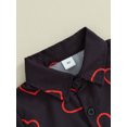 thumbnail image 4 of Toddler Baby Boy Valentines Day Outfits Short Sleeve Heart Print Shirt + Shorts Set, 4 of 8