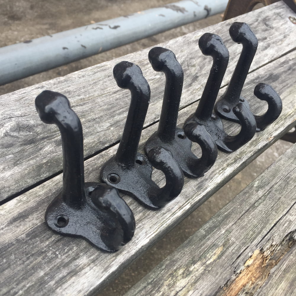 Details about   Set of 5 Vintage Style Cast Iron Wall Coat Double Hooks Key Hat Hook Hall Tree 