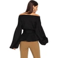thumbnail image 2 of Blusa de manga larga con cuello en V y volantes para mujer Xemadio WRMH-231-13, 2 of 4