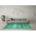thumbnail image 3 of Ahgly Company Machine Washable Indoor Rectangle Persian Turquoise Blue Traditional Area Rugs, 4' x 6', 3 of 4