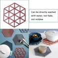 thumbnail image 2 of Anti Scalding Plastic Dinner Mat Tea Cup Pot Pad Heat Resistant Geometric Hollow Coaster Triangular, 2 of 8
