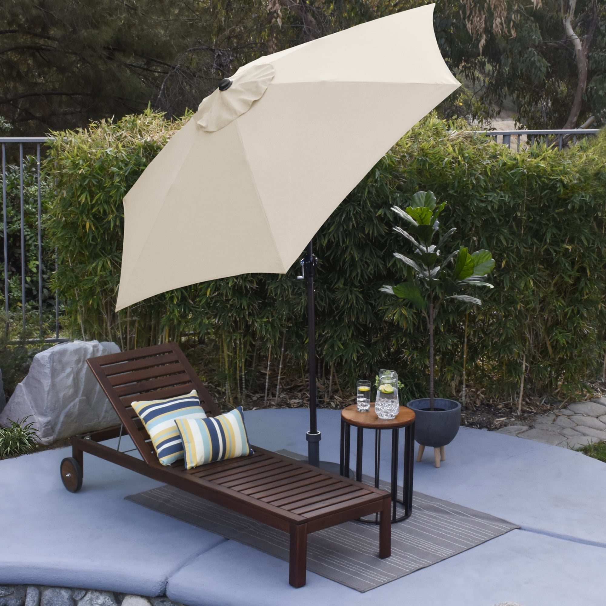 Sunline 9 ft Crank Open Push Tilt Fiberglass Ribs Aluminum Pole Market Patio Umbrella