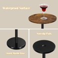 thumbnail image 4 of Ensemble de 2 Tables d'Appoint Rondes Petite Table à Boissons Table Piédestal Table d'Appoint Table Basse Ronde Table à Cocktail avec Base en Marbre pour Petits Espaces Salon Canapé Extérieur Marron et Noir, 4 of 15