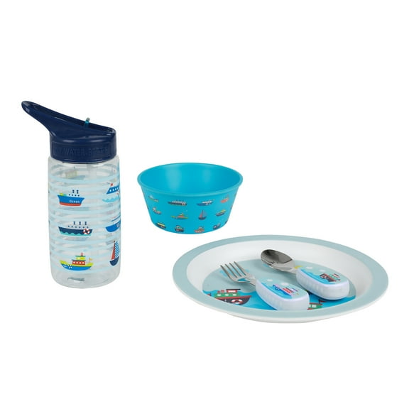 Kids' Boats 5-Piece Melamine Mealtime Set
