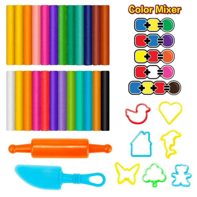 Creative Kids 24 Assorted Clay Kit for Kids - 9 Clay & Dough Tools