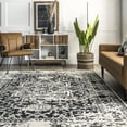 thumbnail image 5 of nuLOOM Jordana Vintage Distressed Medallion Area Rug, 8' x 10', Jordana Black And White, 5 of 5