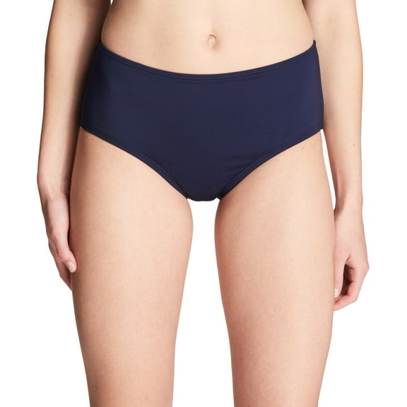 Calvin Klein Women's Mid-Rise Tummy Control Swim Bottom, Navy, XXL