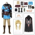 thumbnail image 2 of Disfraz de Cosplay de Zelda Breath of the Wild Link, camisa, capa, accesorios, conjunto para adultos y niños, para fiesta de carnaval, 2 of 5