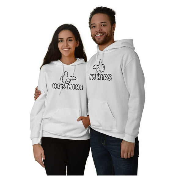 His Hers Matching Couples Cartoon Men's Big & Tall Graphic Hoodie Brisco Brands 2X