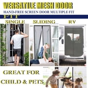 Hands Free Magnetic Screen Door Mesh Curtain Keeps Bugs Out Full Frame Magnets with Magic Tape 39 x 83 Inches