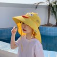 thumbnail image 4 of WUXIAN Baby Sun Hats Uv Protection Summer Hat Beach Play Hats Wide Brim Neck Flap Mesh And Adjustable Chin Strap Cap,Yellow,One Size, 4 of 5