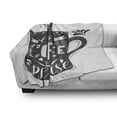 thumbnail image 3 of Saying Soft Flannel Fleece Throw Blanket, Hand-drawn Lettering on a Coffee Cup Piping Hot Aromatic Beverage, Cozy Plush for Indoor and Outdoor Use, 50" x 60", Dark Taupe and White, by Ambesonne, 3 of 6