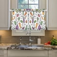 thumbnail image 2 of Yayeee Kitchen Curtains Tier Pair Light Filtering 27"x36" Rod Pocket Short Cafe Window Panel, Purple Vegetables Pattern, 2 of 7
