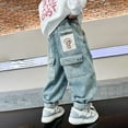 thumbnail image 2 of MEZZALL Boys Casual Straight Leg Jeans Loose Denim Pants With Pockets, Blue, 9-10 Years, 2 of 9