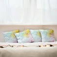 thumbnail image 3 of Ambesonne Abstract Throw Pillow Cover 4 Pack, Squares and Sharp Line, 16", Pale Blue Yellow, 3 of 6