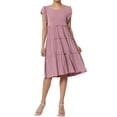 thumbnail image 1 of TheMoogan Women's Flutter Ruffle Cap Sleeve Tiered Jersey Babydoll A-Line Midi Day Dress, 1 of 6