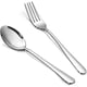 thumbnail image 1 of Xiao Hua Juego de cuchara y tenedor de postre de acero inoxidable, juego de 8 piezas de vajilla de acero inoxidable, pulido espejo, lavable en lavavajillas, 6,7 pulgadas (tenedor + cuchara), 1 of 5