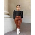thumbnail image 3 of KANGKANG Toddler Girl Fall Outfits Puff Sleeve Ribbed Tops + Pants 2Pcs Girls Fashion Outfits 2-3T, 3 of 14