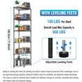 thumbnail image 4 of 6 Tier NSF Corner Wire Shelf Shelving Unit, 20 x 20 x 72 Inch 600lbs Capacity Heavy Duty Adjustable Metal Storage Rack with Leveling Feet & Shelf Liners for Office Kitchen Bathroom and More - Black, 4 of 16